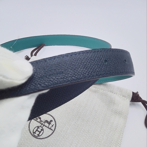 Hermes leather belt with padlock buckle - Picture 8 of 12